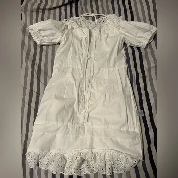 White Eyelet Ruffle Dress - Picture 5 of 8